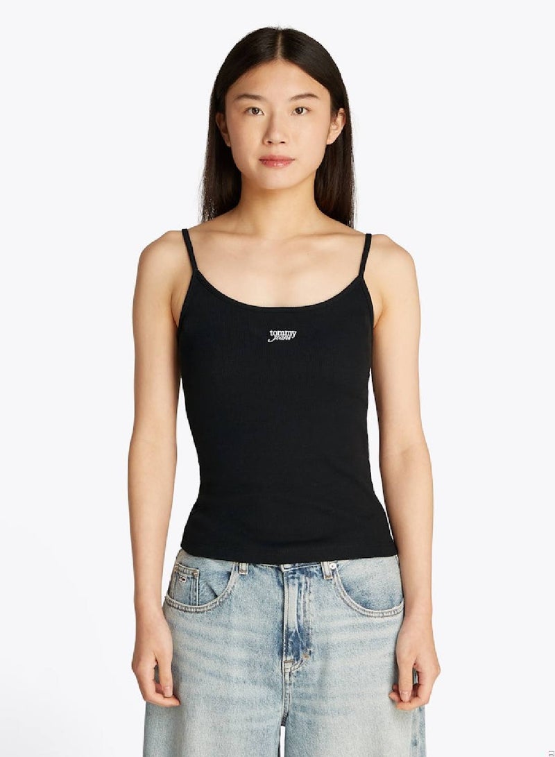 TOMMY JEANS Ribbed Slim Spaghetti Strap Top - Image 2