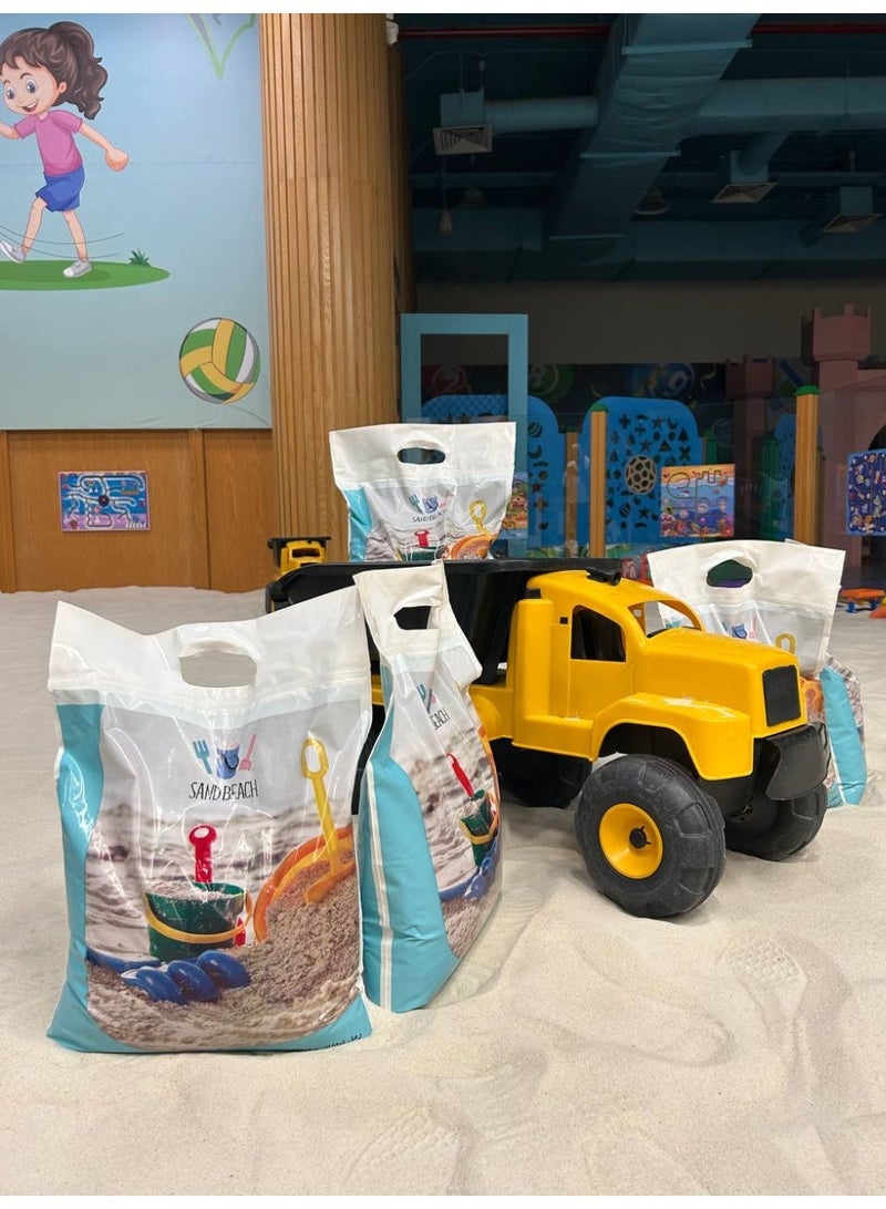 شاطئ الرمال 2-حبتين رمل أبيض معقم بوزن ١٠ كيلو طبيعي مغسول ومكررومفلتر بدون غبار أمن للأطفال من الحساسية و الامراض الجلدية - Image 1