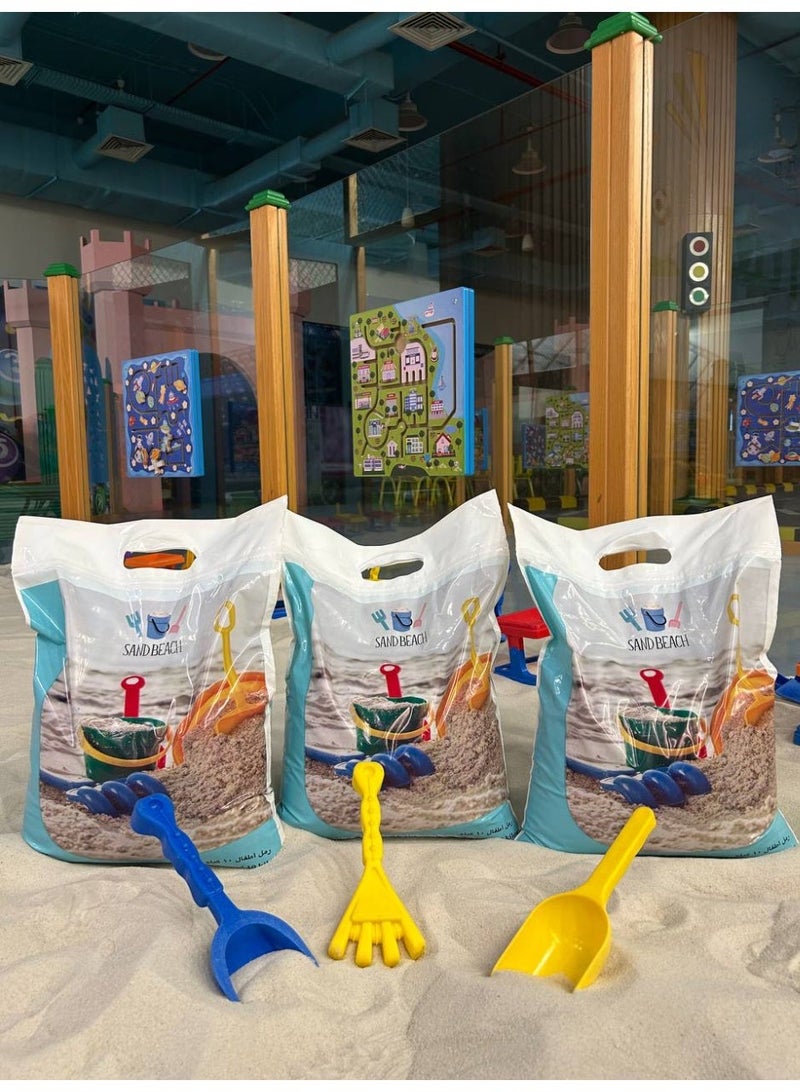 شاطئ الرمال 2-حبتين رمل أبيض معقم بوزن ١٠ كيلو طبيعي مغسول ومكررومفلتر بدون غبار أمن للأطفال من الحساسية و الامراض الجلدية - Image 2