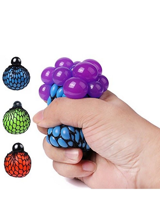 Fireboomoon كرة عنب مطاطية ناعمة لتخفيف التوتر، لعبة يد ومعصم، أداة مضحكة، لعبة تهوية، برتقالي/أزرق/أخضر، 3 قطع - Image 1
