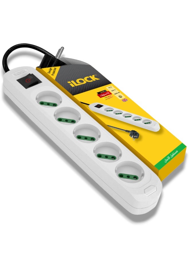 آي لوك مشترك كهربائي iLOCK  أصلي 100% -5 مخارج، قدرة 3500 وات، كابل 3 متر - Image 1