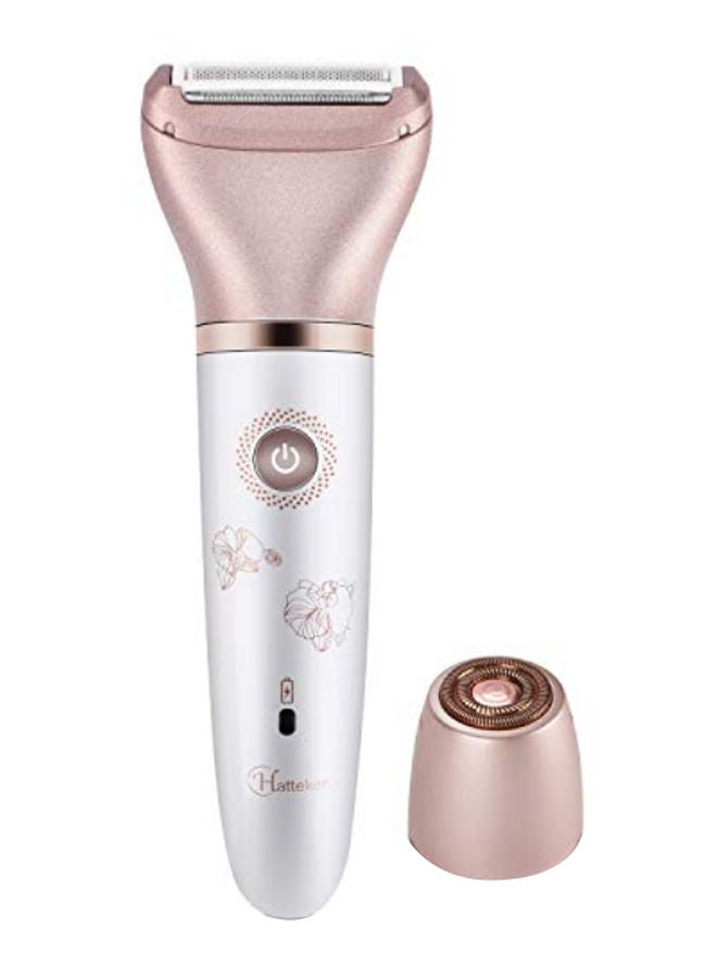 NIBEMINENT USB Rechargeable Hair Removal Electric Epilator With Replacment Head White/Rose Gold