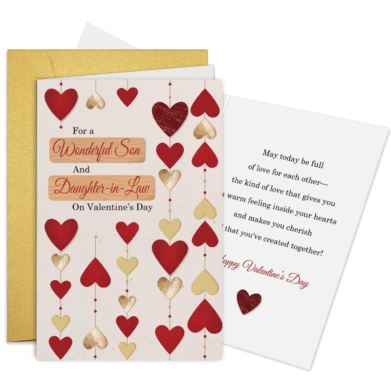 Obbyidk Son and Daughter-in-law Valentines Cards Gifts, Happy Valentine's Day Card for Son and Daughter in Law, May Today Be Full of Love for Each Other... - Image 1