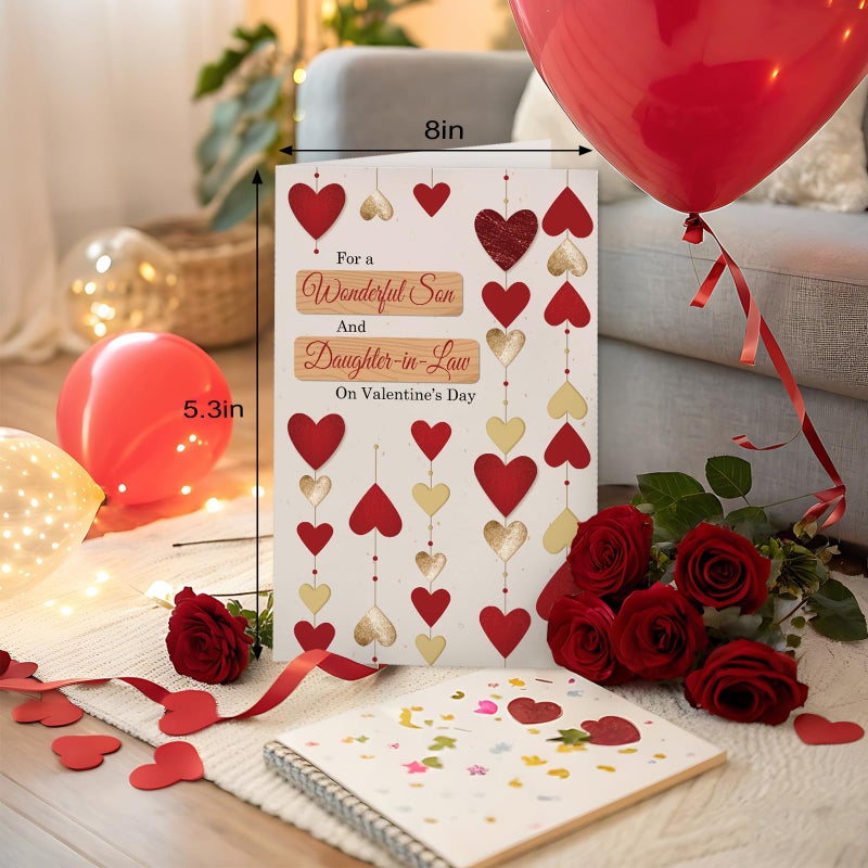 Obbyidk Son and Daughter-in-law Valentines Cards Gifts, Happy Valentine's Day Card for Son and Daughter in Law, May Today Be Full of Love for Each Other... - Image 2