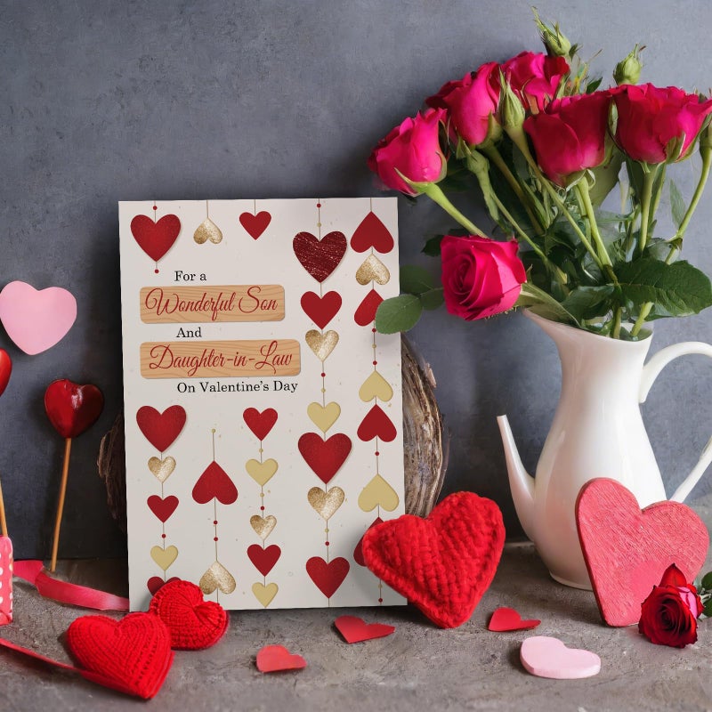 Obbyidk Son and Daughter-in-law Valentines Cards Gifts, Happy Valentine's Day Card for Son and Daughter in Law, May Today Be Full of Love for Each Other... - Image 5