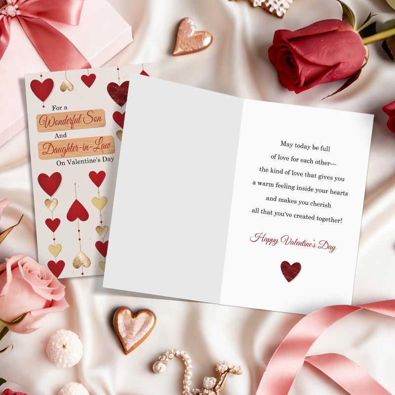 Obbyidk Son and Daughter-in-law Valentines Cards Gifts, Happy Valentine's Day Card for Son and Daughter in Law, May Today Be Full of Love for Each Other... - Image 3
