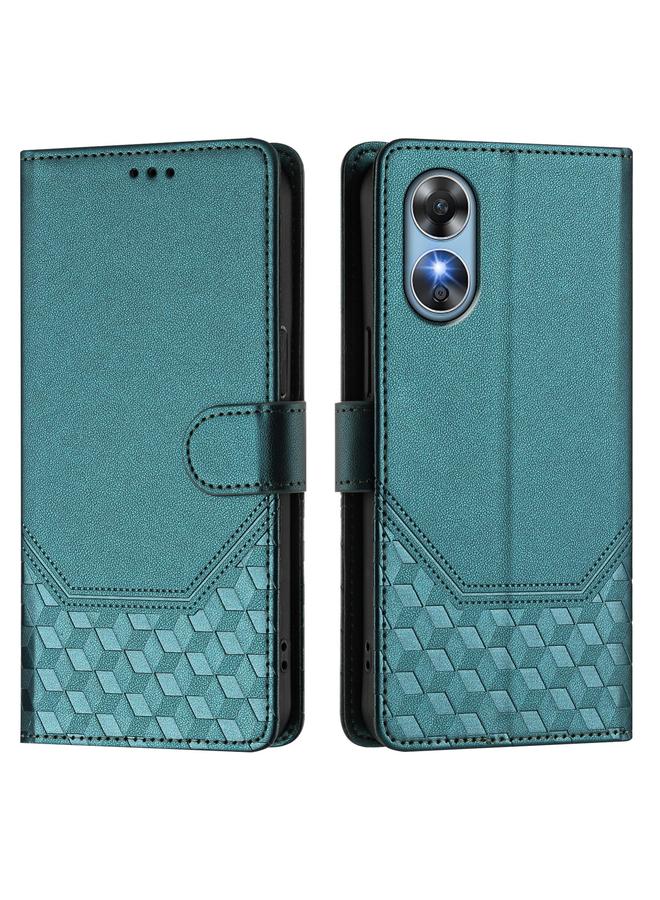 اس-توب جراب لهاتف OPPO A17 4G Global / A17k جراب هاتف جلدي بنقش قرص العسل بتقنية RFID - Image 2