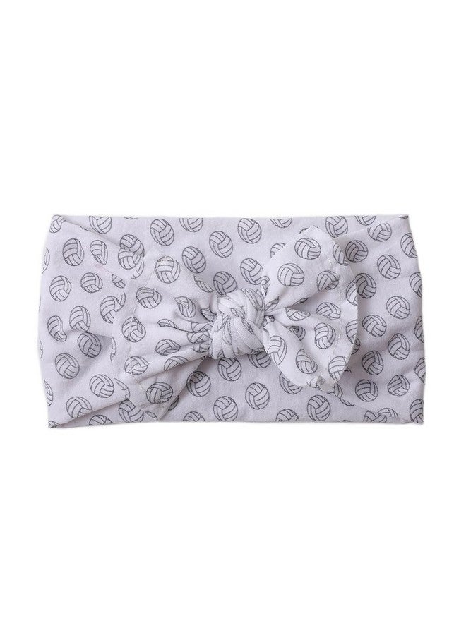 BBTDIN Baby Girls Volleyball Headband Turban Baby Volleyball Hair Band Bowknot Baby Volleyball Hair Bow BTB11 (A-White, Free Size) - Image 3