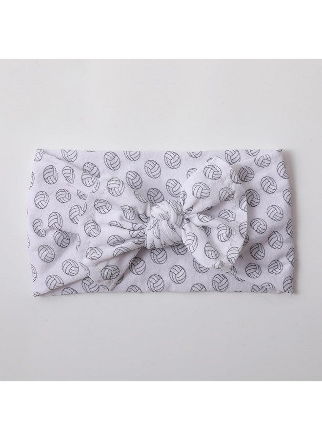 BBTDIN Baby Girls Volleyball Headband Turban Baby Volleyball Hair Band Bowknot Baby Volleyball Hair Bow BTB11 (A-White, Free Size) - Image 2