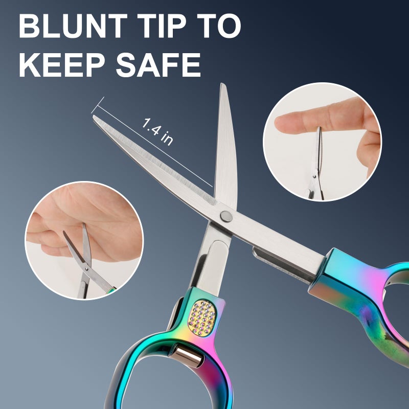 BSADIY 2 Pcs Folding Stainless Steel Portable Mini Travel Scissors, Safety Foldable Pocket Badge Small Scissors All Purpose with 2 Keychain for Travel, Home, Office, Craft, Sewing, Nurse Accessories (Color) - Image 5