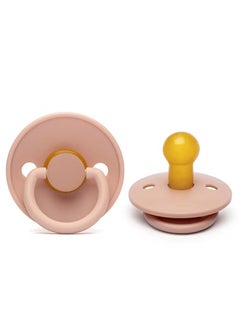 joybuy Natural Latex Pacifier With Pacifier Chain, Baby 0-6 Months (Pink)  - Image 2
