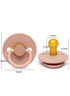 joybuy Natural Latex Pacifier With Pacifier Chain, Baby 0-6 Months (Pink)  - Image 3