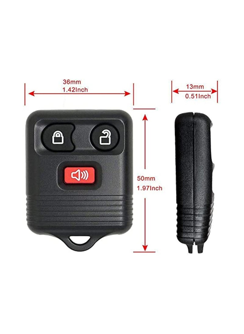 2PCS 3-Button Replacement Key Fob Case for Keyless Entry, Keyless Entry Remote Replacement Key Fob Replacement for Ford, Lincoln, Mercury, Mazda F150 F250 F350 Escape Expedition Explorer Ranger