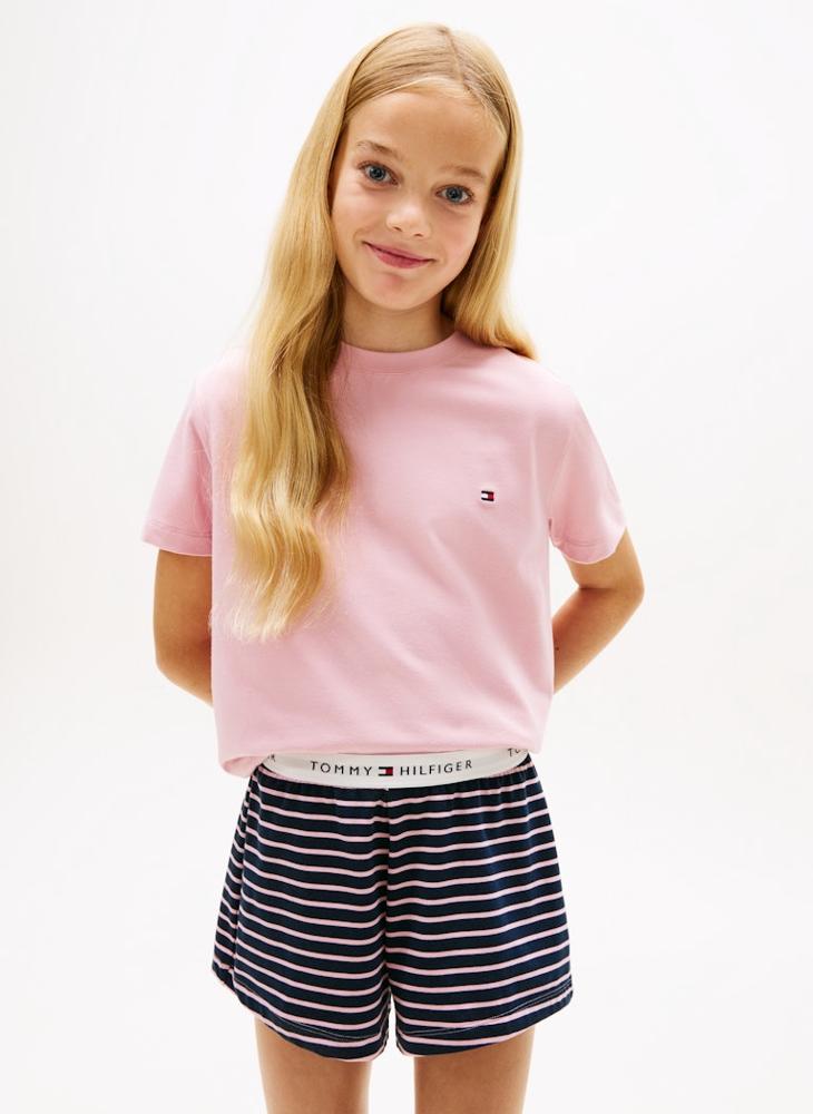 TOMMY HILFIGER Signature T-Shirt And Shorts Pyjama Set - Image 1