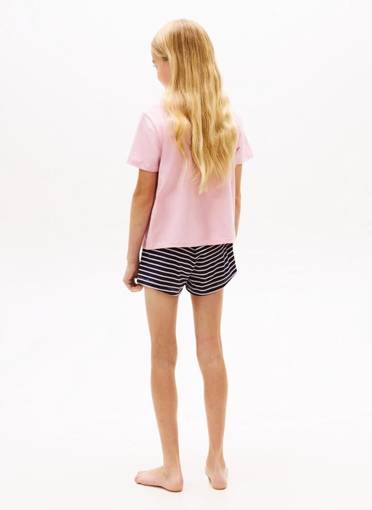 TOMMY HILFIGER Signature T-Shirt And Shorts Pyjama Set - Image 2