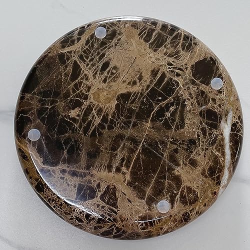 SAIDKOCC Natural Marble Round Vanity Tray Jewelry Makeup Dish Decorative Tray for Coffee Table,Bathroom,Bedroom (Coffee Net) - Image 3