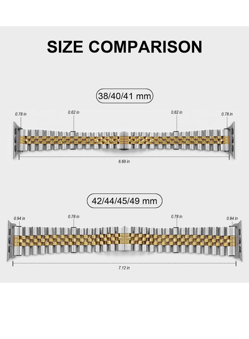 Compatible with Apple Watch Band Series 5 44mm 42mm, Stainless Steel Watch Band with Butterfly Folding Clasp for iWatch Band Series 5/4/3/2/1 - Image 3