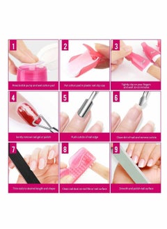 NIBEMINENT Nail Polish Gel Remover Tools Kit with Clips, 100ml Bottle, 500 Cotton Pad, Brush, Cuticle Pusher, Peeler, 100/180 File,Buffer Block  - Image 5