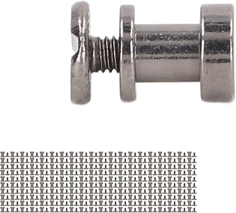 Chicago Screws Binding Posts Nail Rivet Premium Brass Electroplated Uniform Coating Burr Free for Leather Craft DIY Projects 200 Sets Brass Silver Black - Image 5