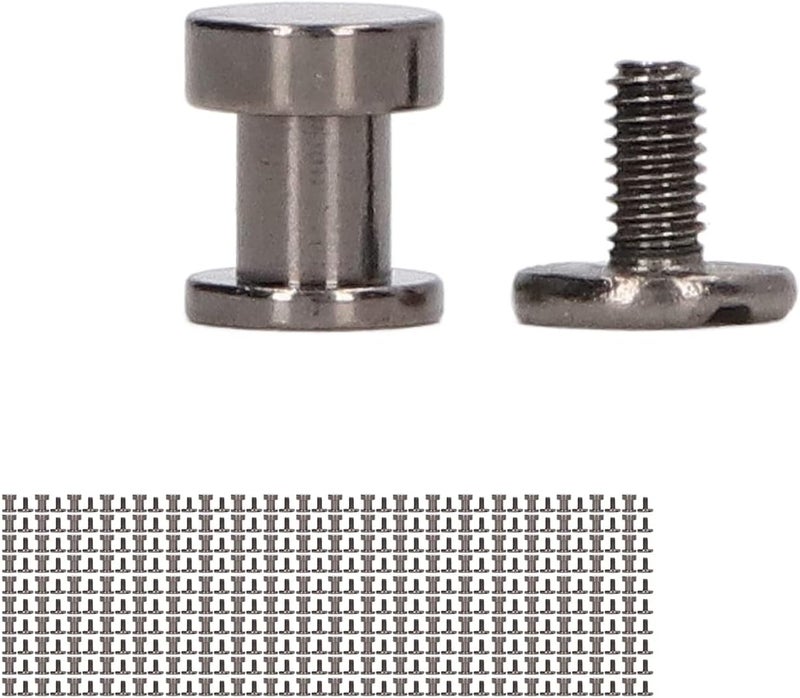 Chicago Screws Binding Posts Nail Rivet Premium Brass Electroplated Uniform Coating Burr Free for Leather Craft DIY Projects 200 Sets Brass Silver Black - Image 4
