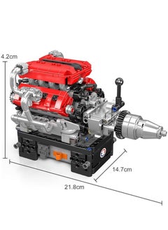 mould king 10204 Supercar Building Blocks,Educational Sports Car V8 Engine Transmission Model Kit, Sports Car Bricks Set Building Gift for Adults Teens  - Image 3