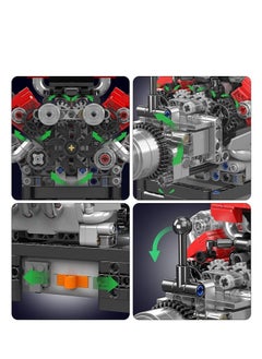 mould king 10204 Supercar Building Blocks,Educational Sports Car V8 Engine Transmission Model Kit, Sports Car Bricks Set Building Gift for Adults Teens  - Image 4
