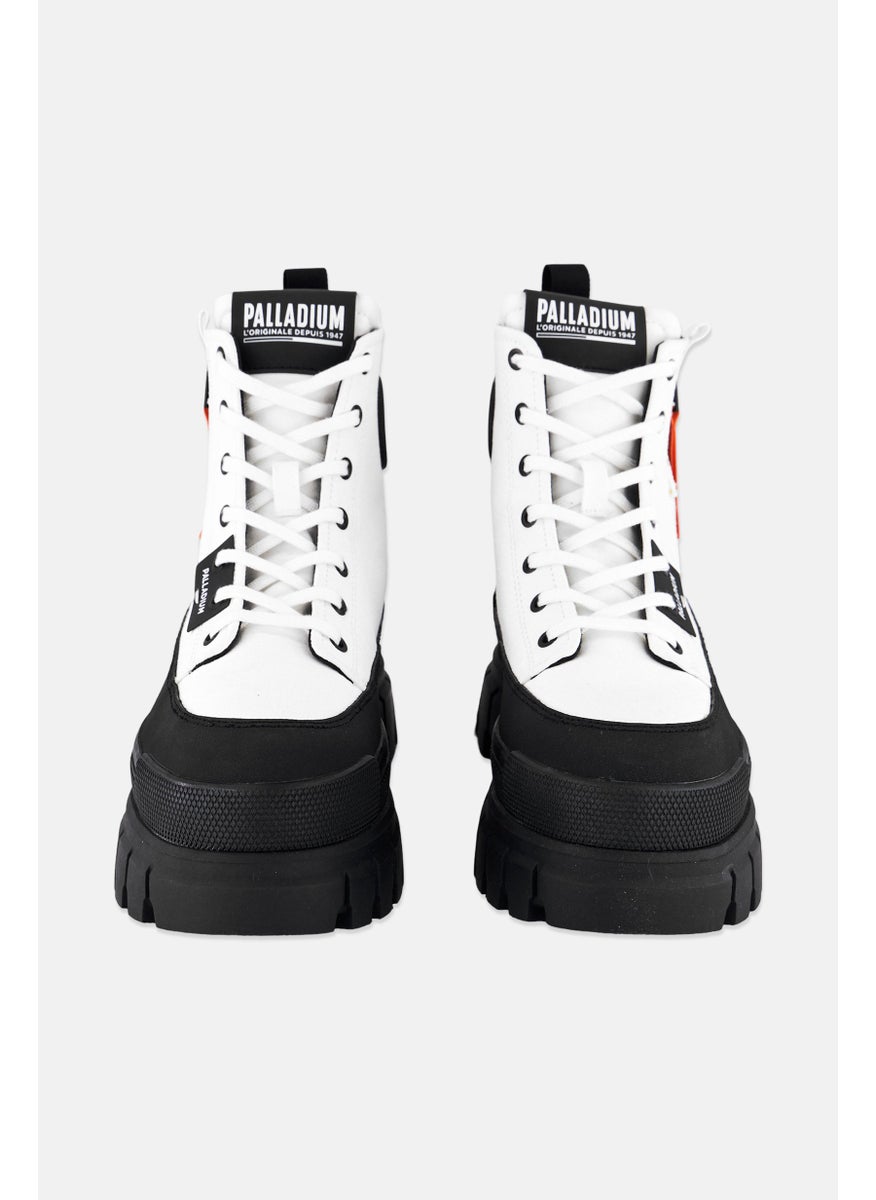 PALLADIUM Women Lace Up Closed Toe Ankle Boots, Black/White  - Image 3