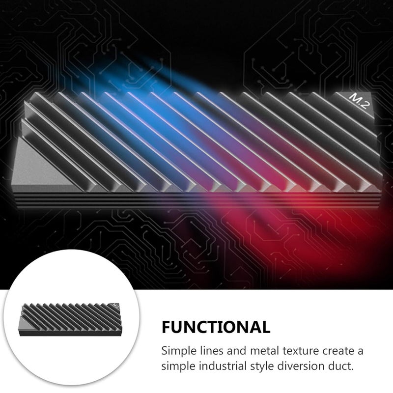 مشتت حراري من الألومنيوم M2 2280 لمحركات NVMe مزود بلاصقة حرارية - Image 5
