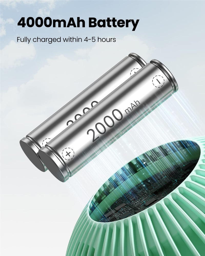 Gaiatop Oscillating Baby Stroller Fan with LED Night Light, 4 Speeds Cooling Rechargeable 360Â° Rotate Clip On, Battery Operated Small Portable Fans for Car Seat Crib Treadmill Travel - Image 4