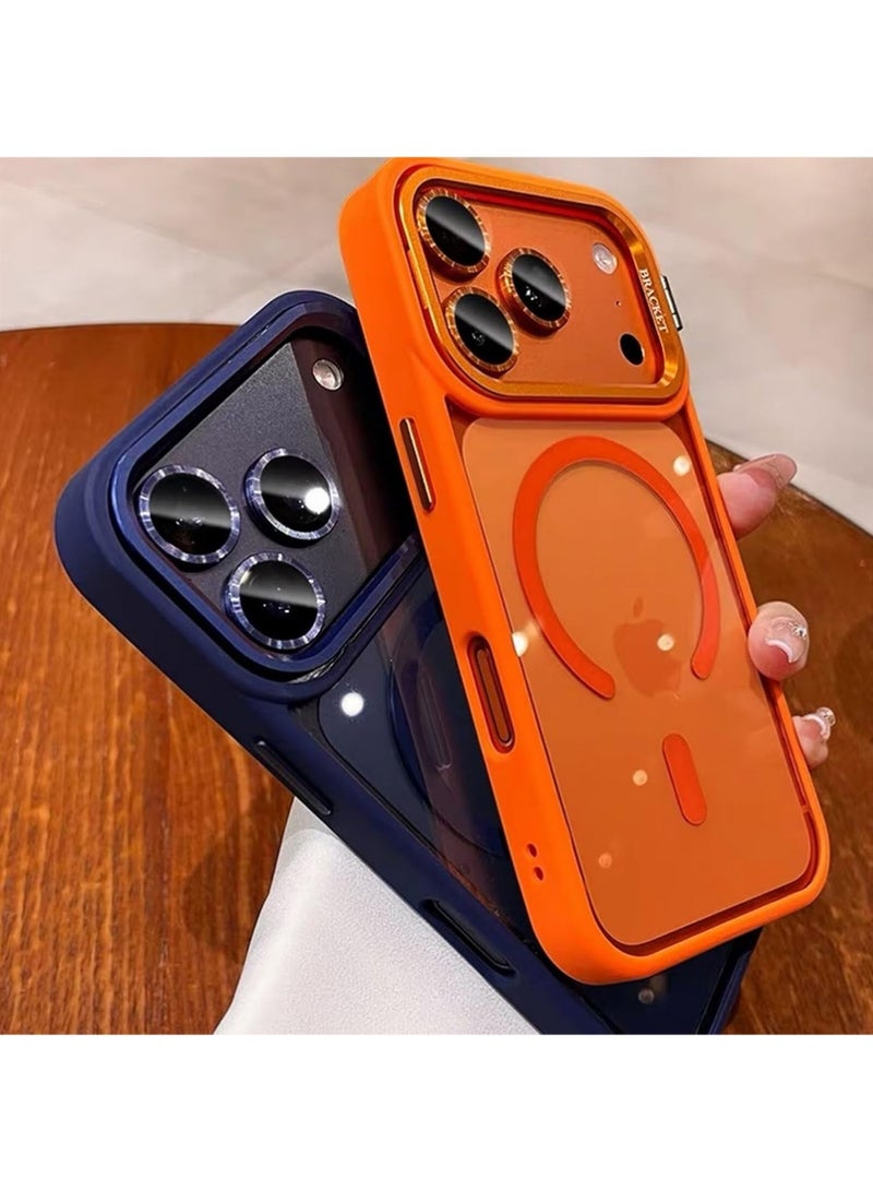 X-level Case for iPhone 17 Pro,Metal Stand & Camera Frame Cover Magnetic Charging Compatible, Aesthetic & Durable Protective Cover Mobiles & Accessories Blue - Image 3