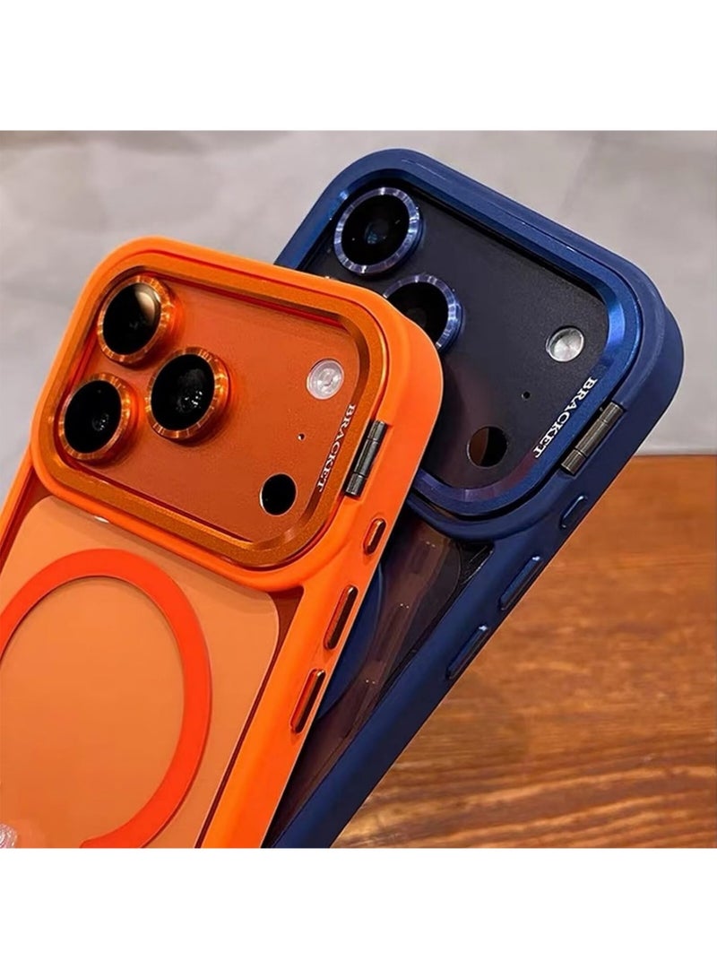 X-level Case for iPhone 17 Pro,Metal Stand & Camera Frame Cover Magnetic Charging Compatible, Aesthetic & Durable Protective Cover Mobiles & Accessories Blue - Image 2
