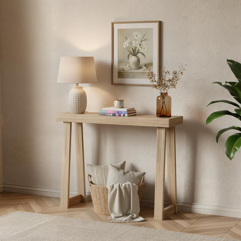 Plank+Beam Solid Wood Console Table, 36 Inch, Sofa Table, Narrow Entryway Table for Hallway, Behind The Couch, Living Room, Foyer, Easy Assembly, Blonde - Image 1