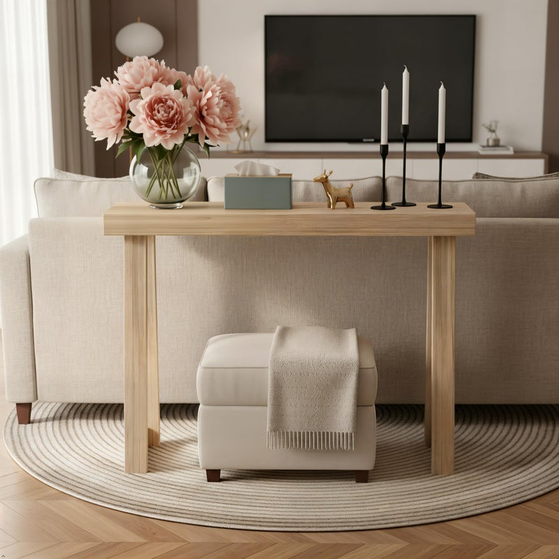 Plank+Beam Solid Wood Console Table, 36 Inch, Sofa Table, Narrow Entryway Table for Hallway, Behind The Couch, Living Room, Foyer, Easy Assembly, Blonde - Image 4