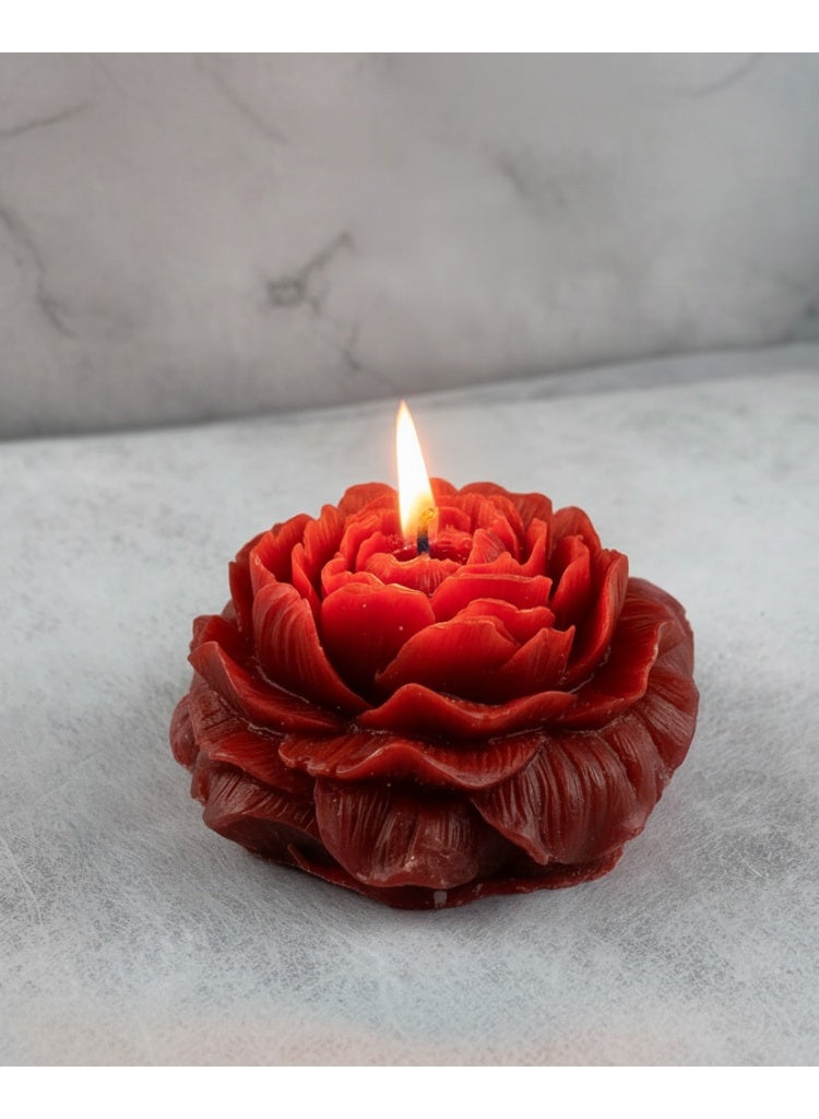 شمعة عطرية على شكل وردة حمراء – مصنوعة يدويًا من شمع الصويا الطبيعي برائحة الورد الرومانسية، مثالية للديكور والهدايا والمناسبات - Image 2