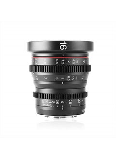 Meike 16mm T2.2 Manual Focus Wide Angle Fixed Prime Cinema Lens for M43 Micro Four Thirds MFT Mount Cameras and Cinema Camera BMPCC  - Image 1