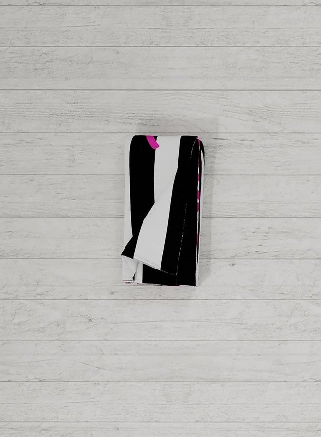 Franco Barbie Movie Black & White Striped Soft Cotton Bath/Pool/Beach Towel, 60 in x 30 in, (100% Officially Licensed Barbie Product) Collectibles - Image 5