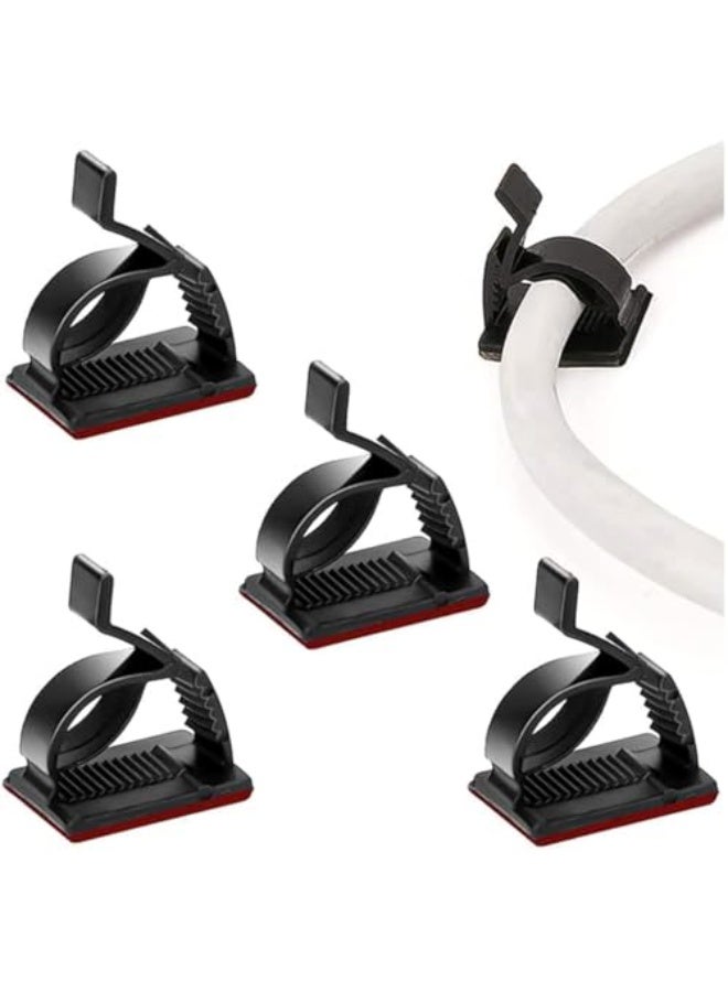 SOULWIT 50Pcs Adjustable Cable Management Clips, Adhesive Organizers Sticky Wire Clips Cord Holder for TV PC Ethernet Under Desk Wall Home Office - Image 1