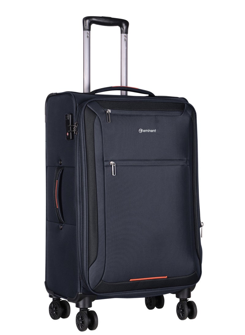 إيمينينت حقيبة سفر يونيسكس ناعمة بعجلات من البوليستر خفيفة الوزن قابلة للتوسيع مع قفل  ثلاثي الأرقام أسود - Image 2