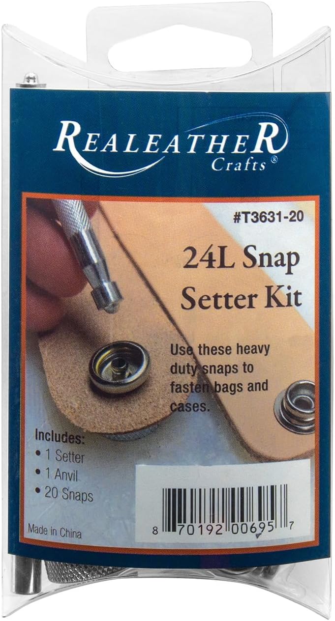 Realeather طقم تثبيت الأزرار من ريلذر 24 لتر نيكل - Image 1