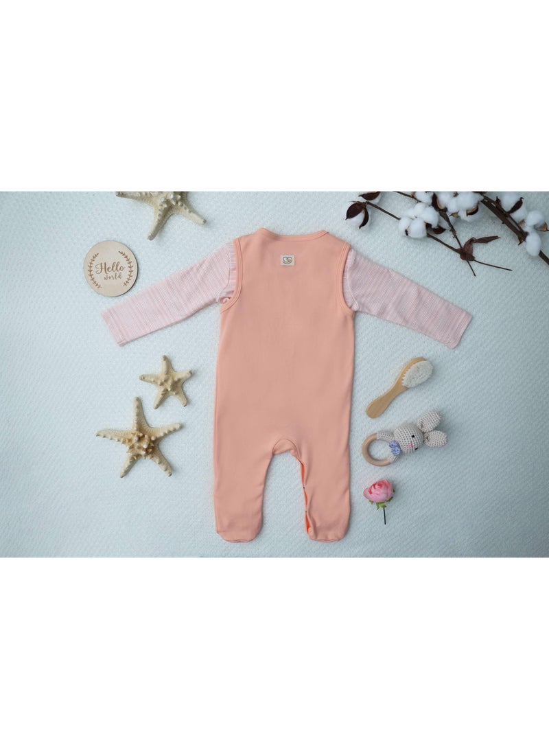 Sheer Hugs Sheer Hugs Romper + Top for Girls, Orange - Image 2