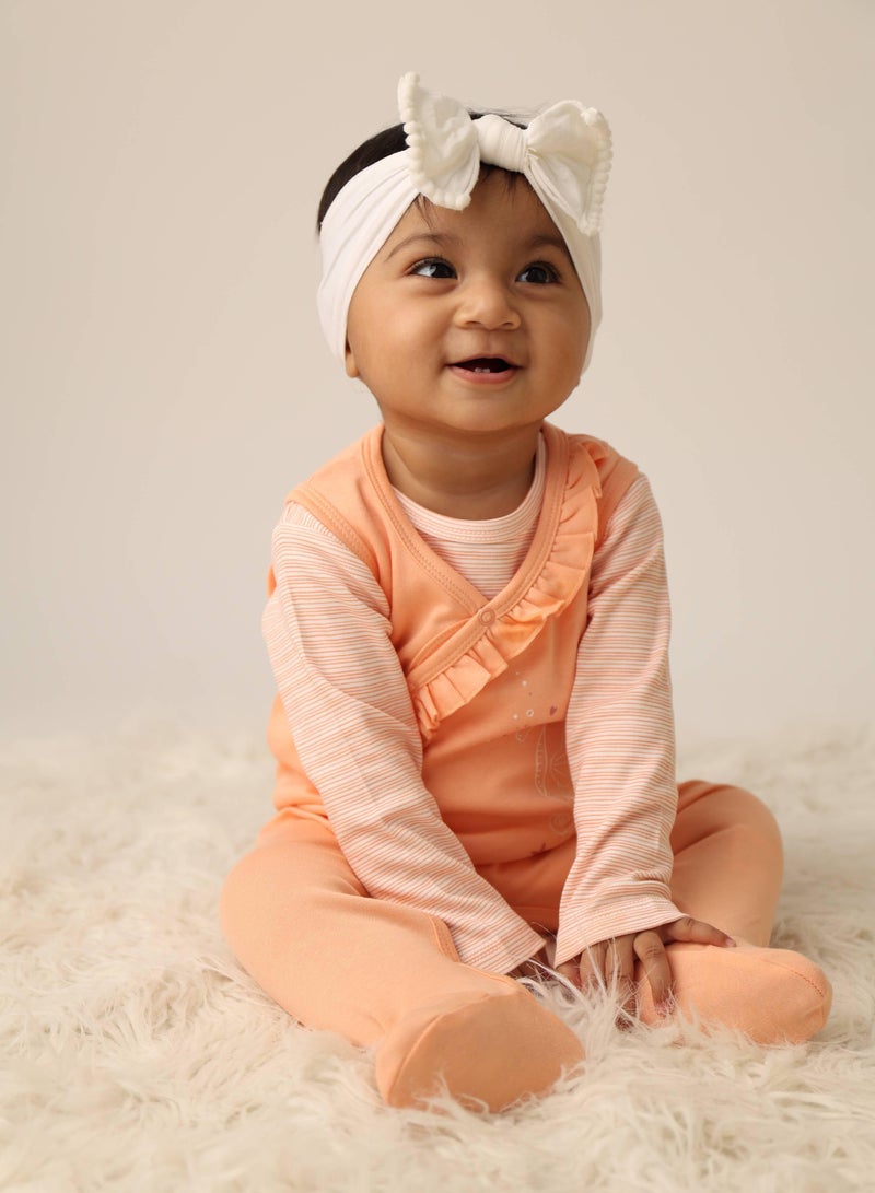 Sheer Hugs Sheer Hugs Romper + Top for Girls, Orange - Image 3