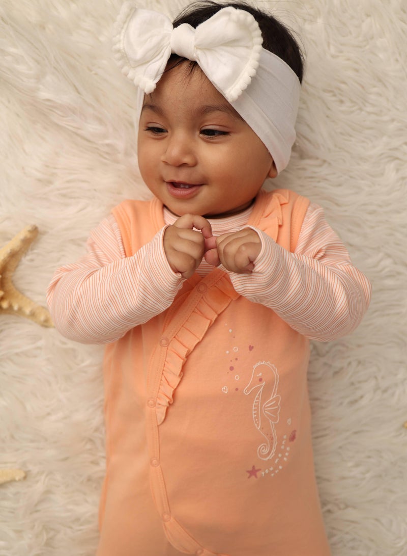 Sheer Hugs Sheer Hugs Romper + Top for Girls, Orange - Image 4
