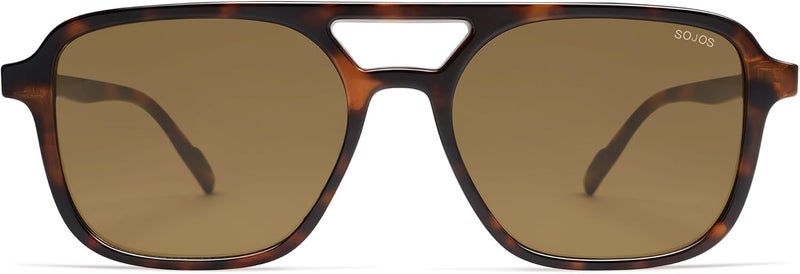 Sojos Retro Aviator Sunglasses for Women Men,Trendy Rectangle Womens Mens Shades Sun Glasses SJ2202 - Image 2