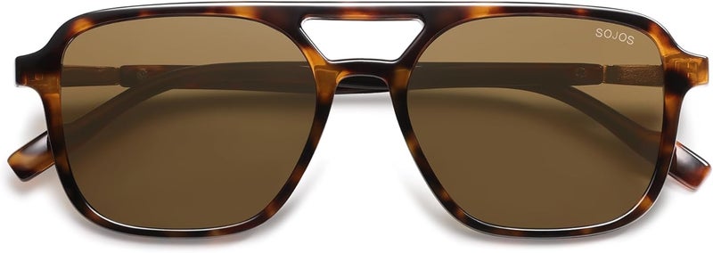 Sojos Retro Aviator Sunglasses for Women Men,Trendy Rectangle Womens Mens Shades Sun Glasses SJ2202 - Image 4