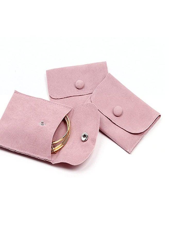 SUKPSY 6 Pcs Velvet Jewelry Storage Bags with Snap Button Jewelry Gift Packaging Bags Purse Jewelry Pouches for Rings, Bracelets, Necklaces, Earrings,Watch and Other Small Item (Pink) - Image 2