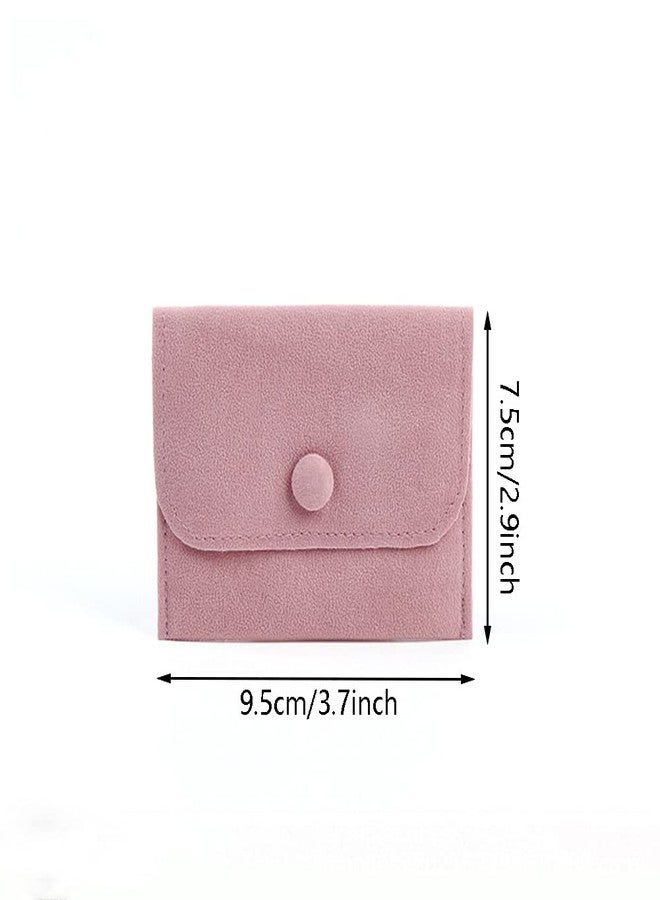 SUKPSY 6 Pcs Velvet Jewelry Storage Bags with Snap Button Jewelry Gift Packaging Bags Purse Jewelry Pouches for Rings, Bracelets, Necklaces, Earrings,Watch and Other Small Item (Pink) - Image 4