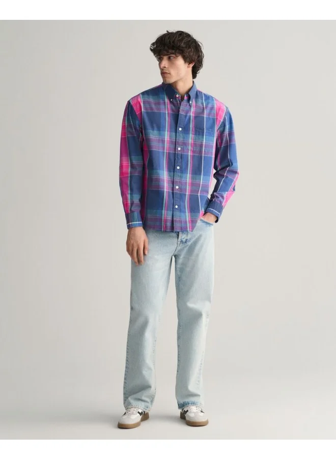 GANT Gant Relaxed Fit Checked Archive Poplin Shirt