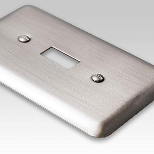 Amerelle Devon Round Corner Triple Rocker Steel Wallplate in Brushed Nickel - Image 2