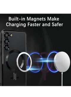 MIGOFAST Galaxy S24 Magnetic Case Compatible with MagSafe  Luxury Plating Design Galaxy S24 Case with Camera Lens Protector Soft TPU Bumper for Samsung Galaxy S24  Black  - Image 2