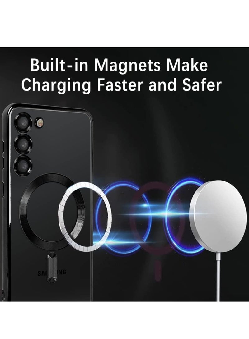 MIGOFAST Galaxy S24 Magnetic Case Compatible with MagSafe  Luxury Plating Design Galaxy S24 Case with Camera Lens Protector Soft TPU Bumper for Samsung Galaxy S24  Black - Image 2
